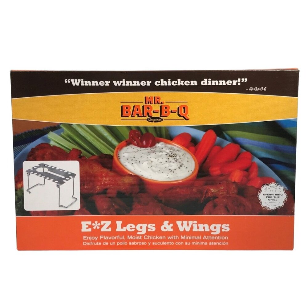 Mr. Bar-B-Q BBQ Original EZ Legs and Wings Chicken Cooker Summer Grilling